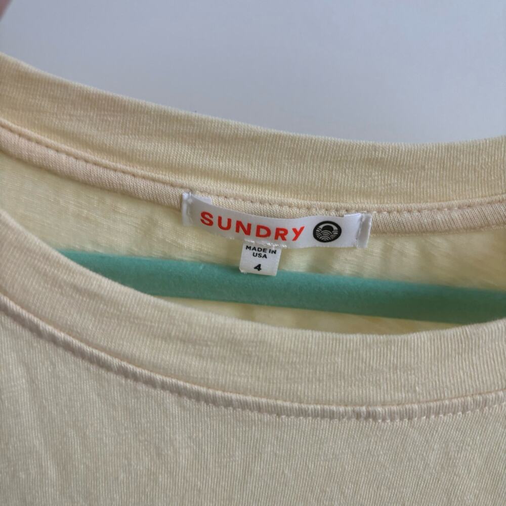 Sundry Anthropologie Yellow Muscle Top Sz 4 Basic Lightweight Summer Cotton - Picture 3 of 6